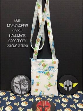 NEW MANDALORAIN GRUGO R2D2 HANDMADE CROSSBODY PHONE POUCH